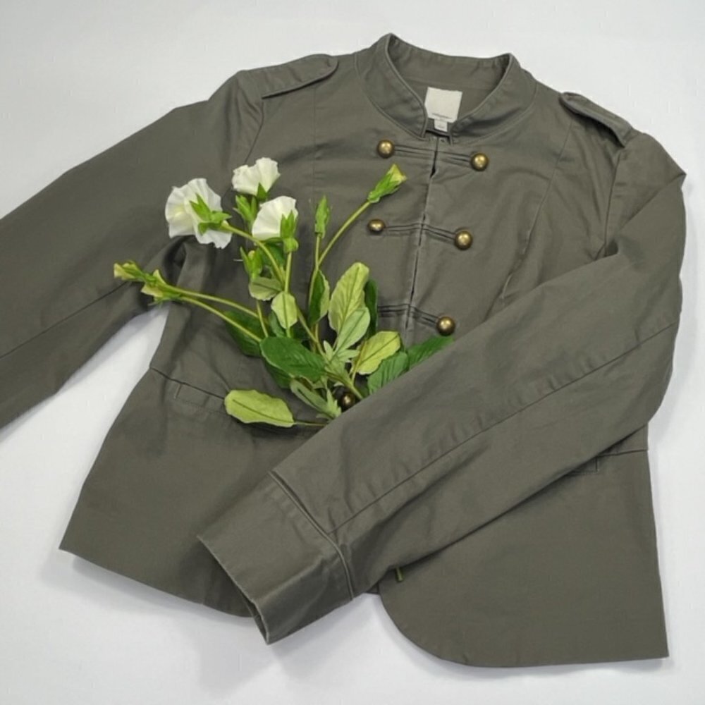Halogen Gray Military Cotton Twill Jacket Style # HA233218MI Size L